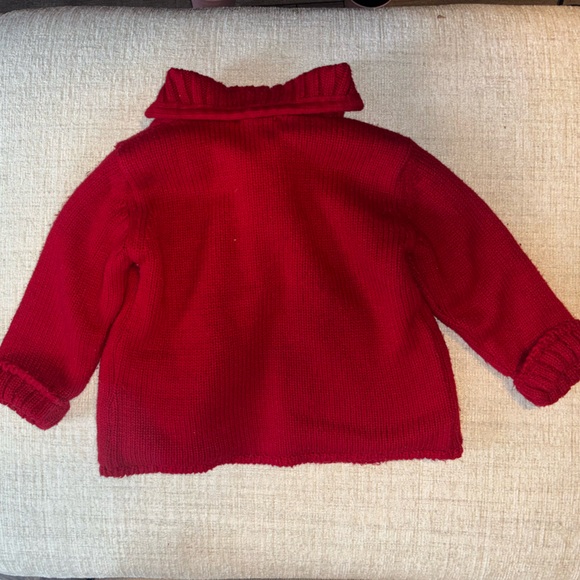 Sarah Louise Red Knit Toggle Cardigan Sweater 3T Cozy Winter Vintage Storybook - Picture 5 of 8
